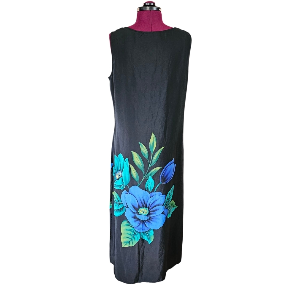 Sag Harbor Floral Black Sleeveless Dress - Picture 3 of 7